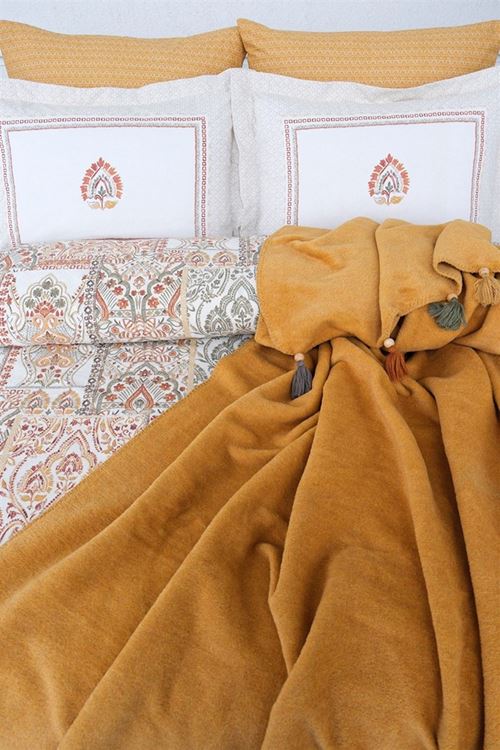 Sahara Çift Kişilik Battaniyeli Nevresim Takımı - Tarçın