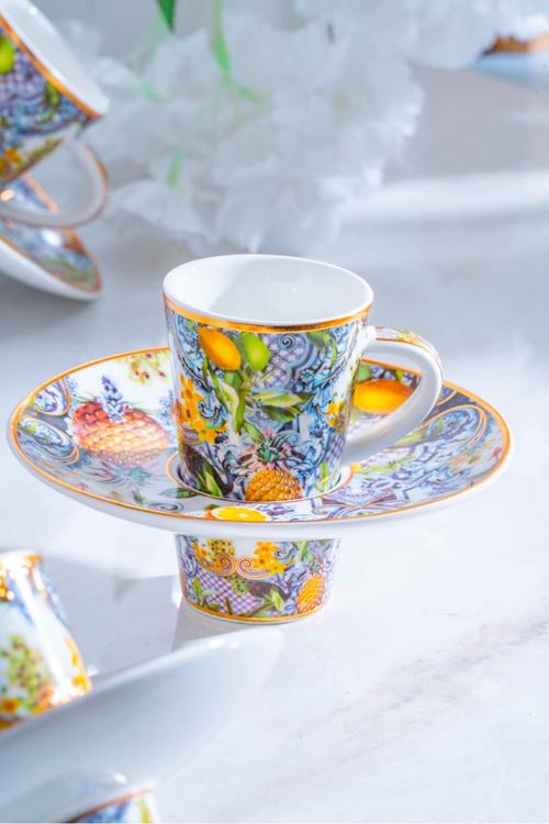 Acar Capri 6 Kişilik Porselen Kahve Fincanı Takımı - 90 ML