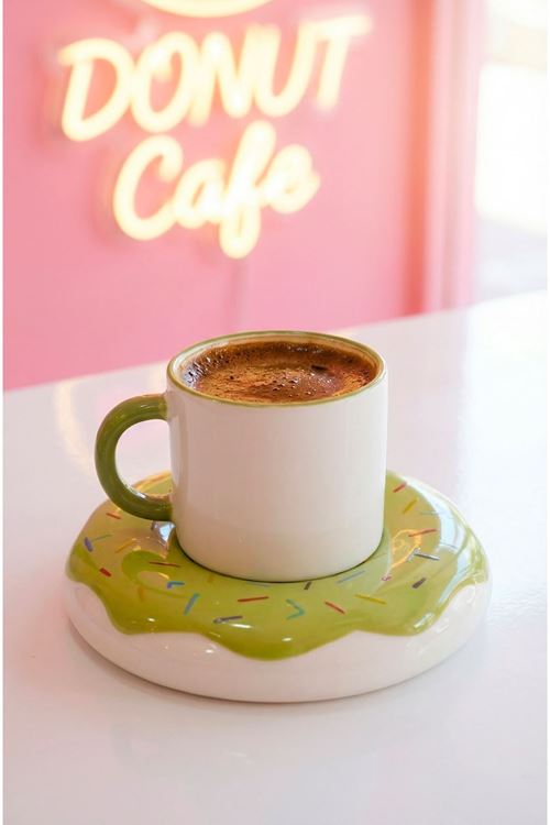 Acar Donut 6 Kişilik Double Porselen Kahve Fincan Takımı - 160 ml