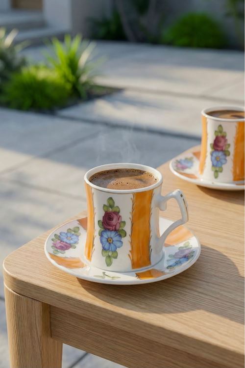 Acar Ronnie 6 Kişilik Porselen Kahve Fincan Takımı - 100 ML