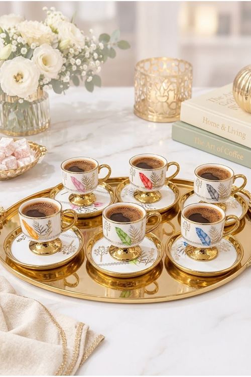 6lı Tüylü Fincan Takımı