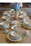 27 Parça 6 Kişilik Porselen Lavender Flutter Yemek Takımı