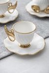 Acar - Jade 6 Kişilik Kahve Fincanı Takımı - 90 ml Gold