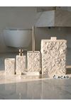 Acar 5 Parça Rose Banyo Seti Beyaz